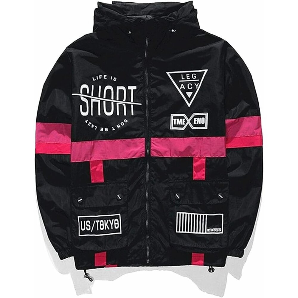 Men's Lightweight Windbreaker Jacket Casual Zip Up Jackets With Hooded
